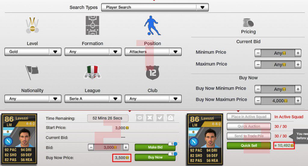 FIFA Ultimate Team - Discard Method Example