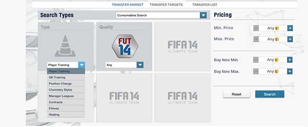 FIFA 14 Ultimate Team Consumables - Training Cards