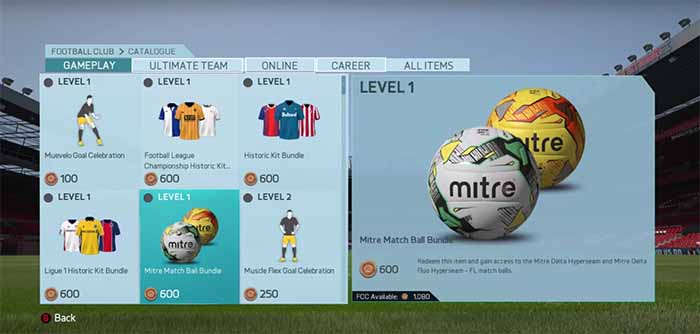 Itens do Catálogo EAS FC para FIFA 16 Ultimate Team