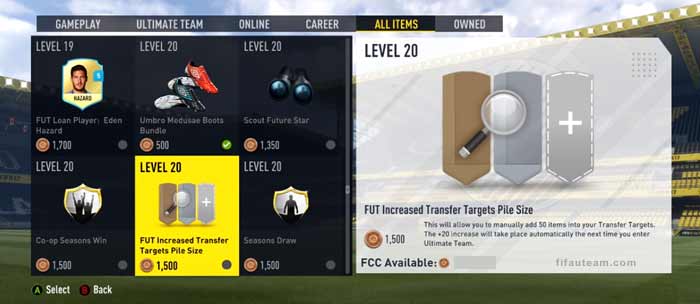 FIFA 17 Catalogue Items for FIFA 17 Ultimate Team