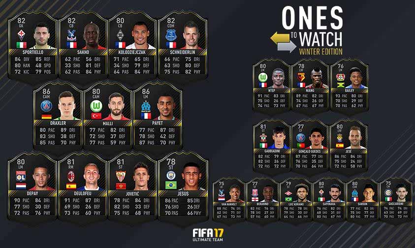 FIFA 17 Ones to Watch Cards Guide – FUT 17 Hybrid Cards