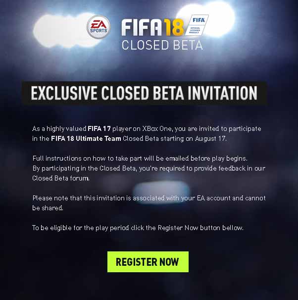 FIFA 18 Closed Beta Short Guide FIFA 18 Closed Beta Short Guide