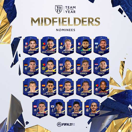 FIFA 21 TOTY Midfielders Nominees