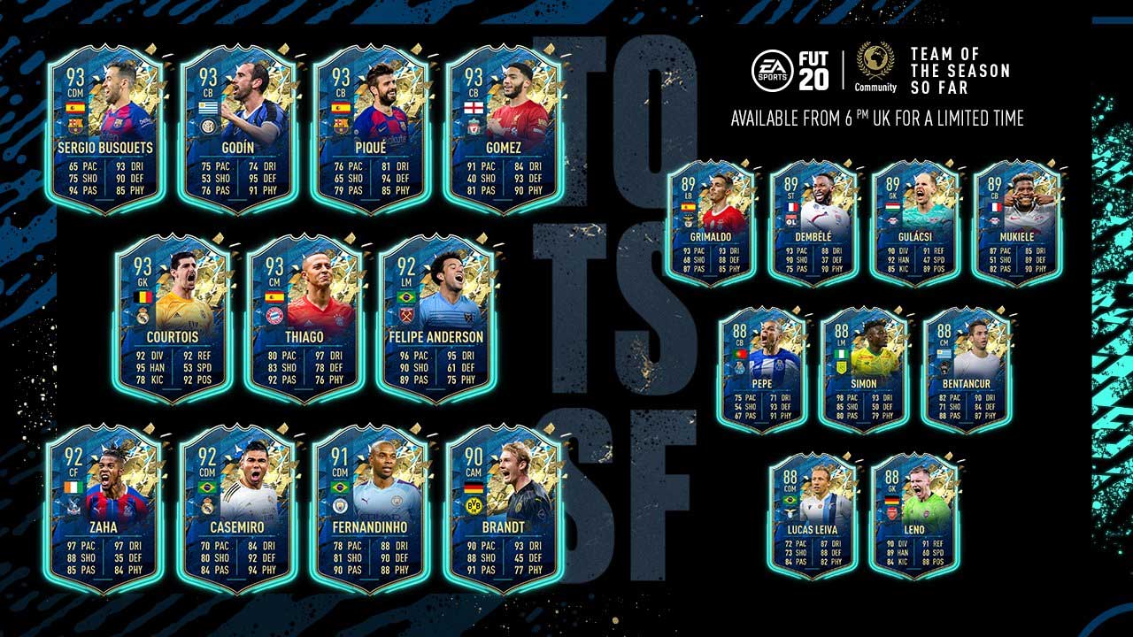 Si vous souhaitez packer, et aider fut with apero au passage, il est possible d'avoir des points fifa, des cartes psn moins chères ou n'importe quels jeux sur eneba. Serie A Tots Fifa 20 . FIFA 20 Community TOTS - Predictions and Final Squad