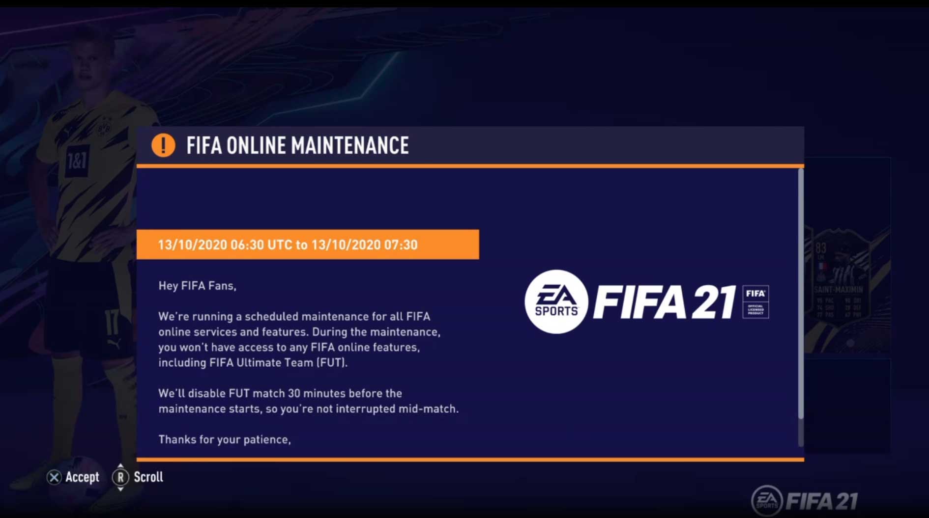 Miljøvenlig Permanent uhyre FIFA 21 Maintenance Times - FIFA 21 Servers Status & FUT Downtimes