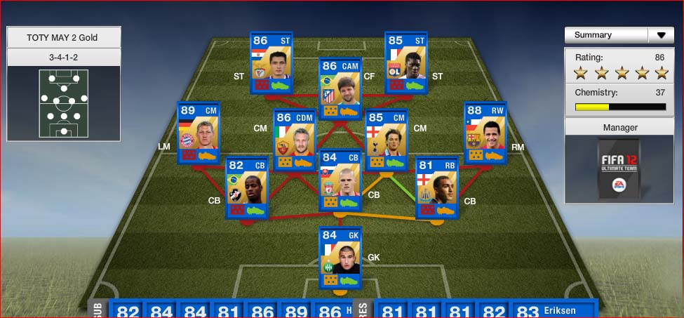 Equipa Mais Consistente de FIFA 12 Ultimate Team (Ouro)