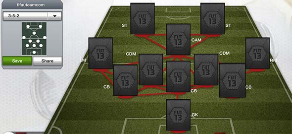 FIFA 13 Ultimate Team Formations - 3-5-2