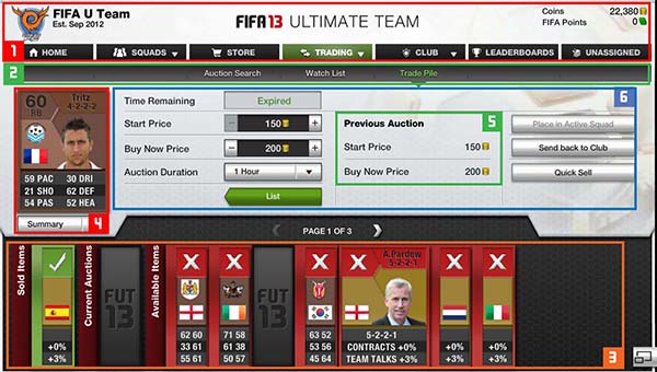 FUT 13 Web App - Trade Pile