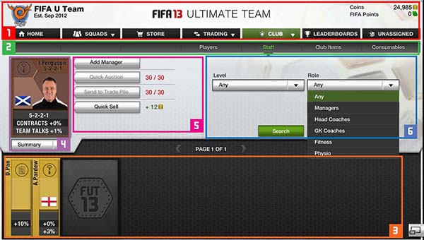 FUT 13 Web App - Staff Cards