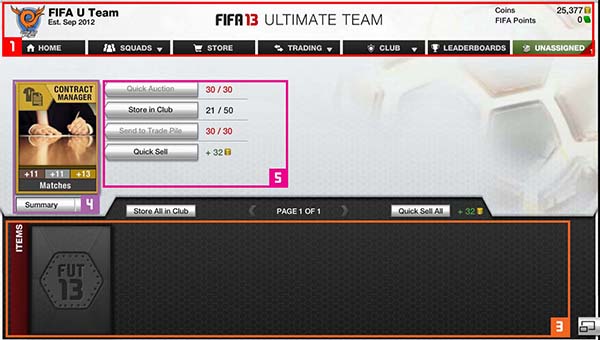 FUT 13 Web App - Unassigned