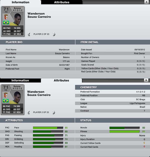 FUT 13 Web App - Bio