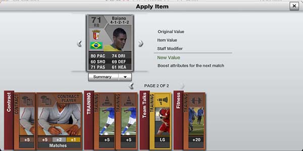 FUT 13 Web App - Apply Items