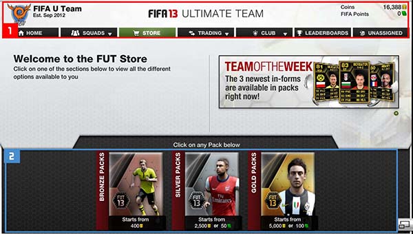 FUT 13 Web App - Store