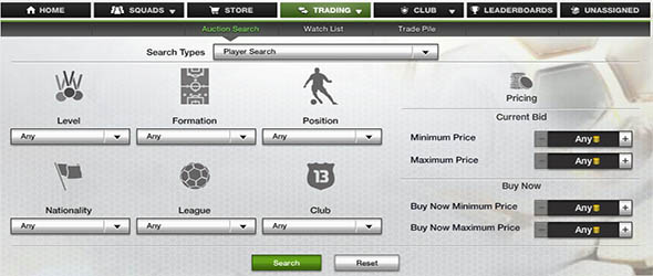 FUT 13 Filters