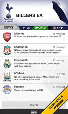 FUT App para Android - EASFC Menu