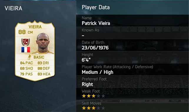 FUT 14 Legends Spotlight - Patrick Vieira is the New Legend of the Week