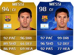 messi fifa 14 card