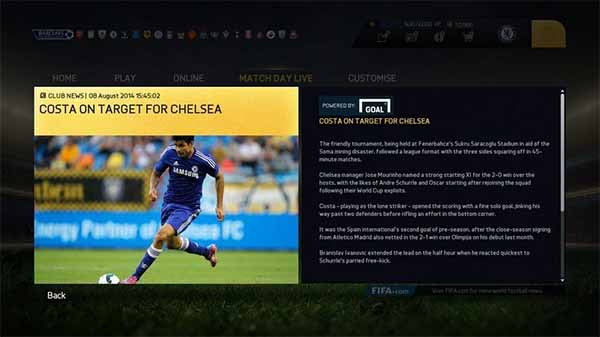 FIFA 15 Match Day Live Powered by Goal.com