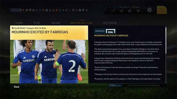 FIFA 15 Match Day Live Powered by Goal.com