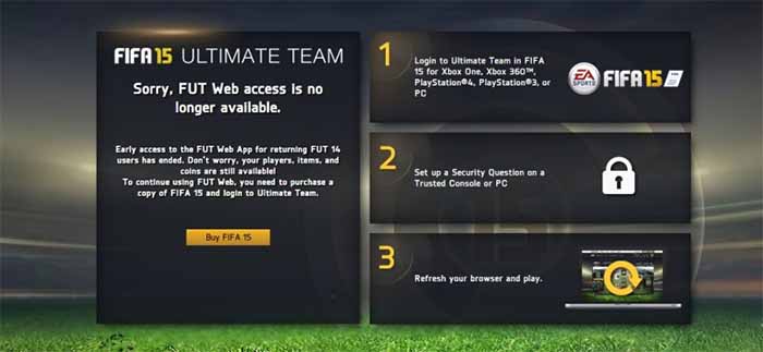 FIFA 15 Ultimate Team Web App Login Verification Becomes Mandatory on  December 12