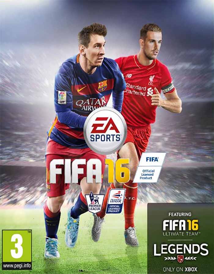 Jordan Henderson joins Messi on the FIFA 16 cover of UK & Ireland