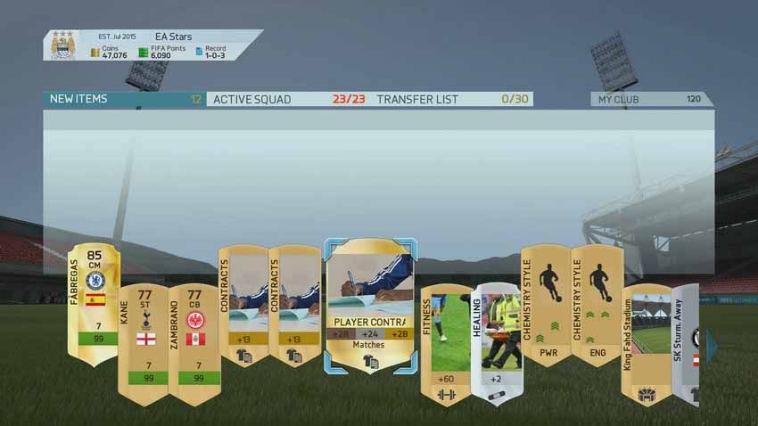 User Interface Improvements of FIFA 16 Ultimate Team