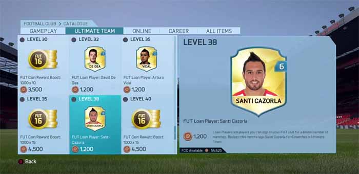 EAS FC Catalogue Items for FIFA 16 Ultimate Team