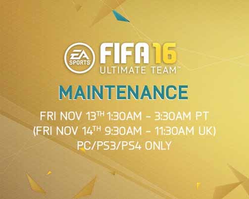 Complete List of FIFA 16 Maintenance Times