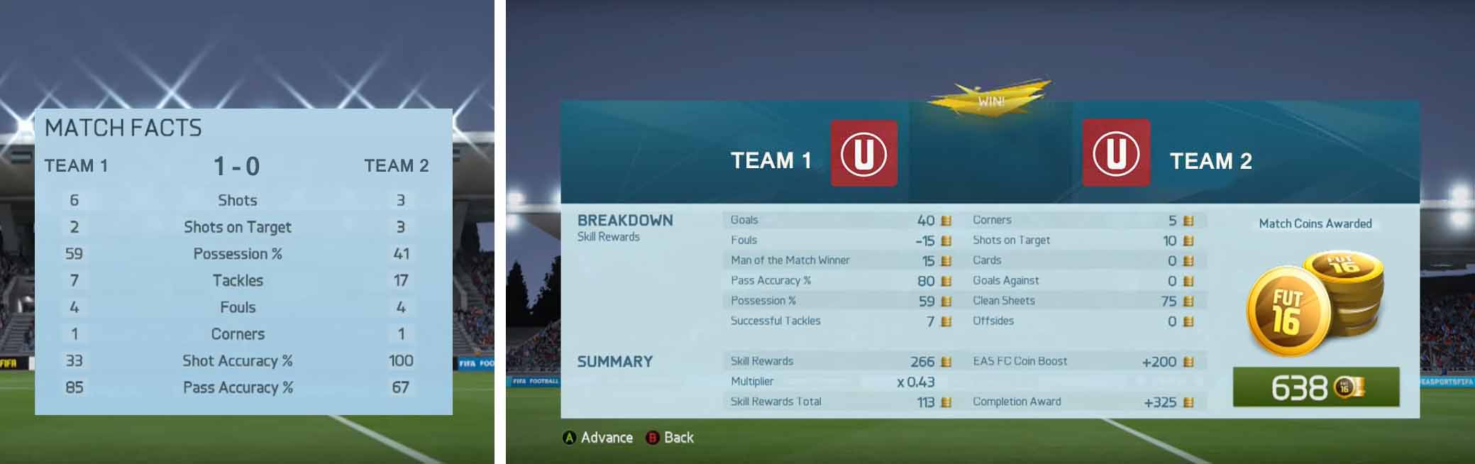 Match Coins Awarded Guide for FIFA 16 Ultimate Team