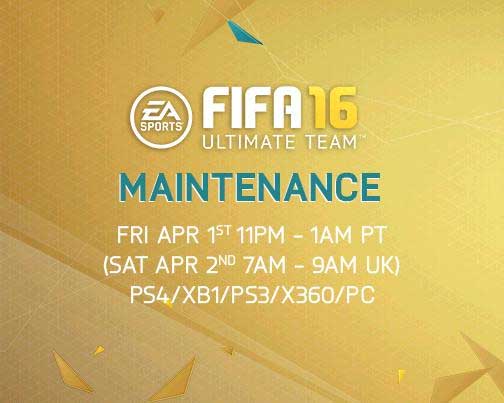 Complete List of FIFA 16 Maintenance Times