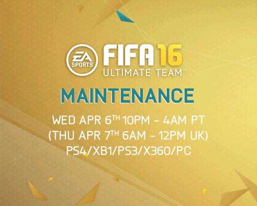 Complete List of FIFA 16 Maintenance Times