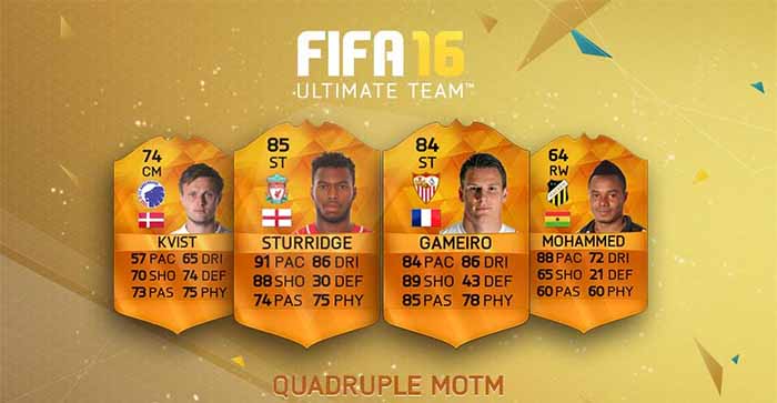 Man of the Match - FIFA 16 Ultimate Team MOTM Cards List