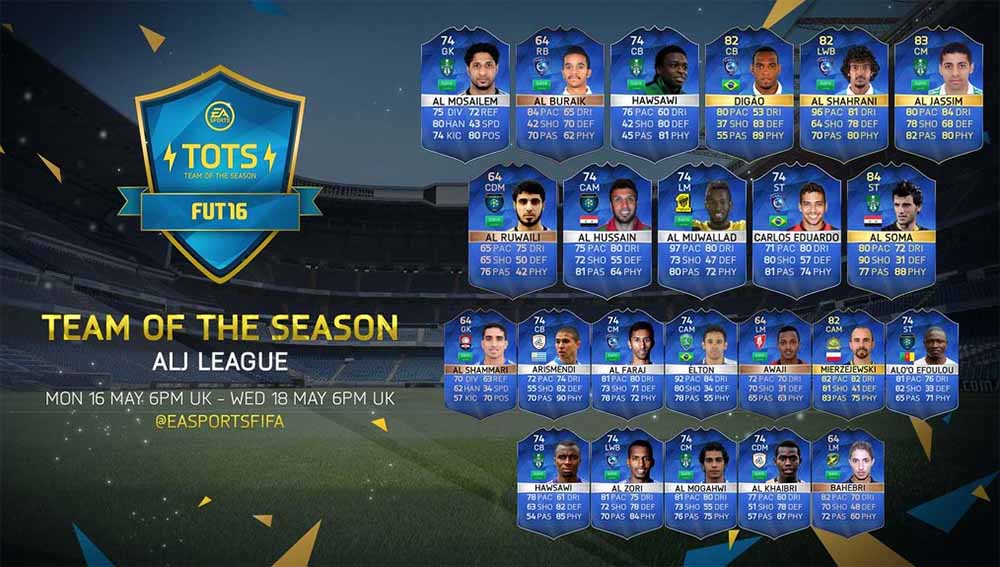 Team of the Season da Saudi Professional League de FIFA 16