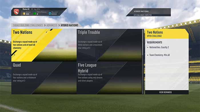 Desafios de Montagem de Elenco para FIFA 17 Ultimate Team