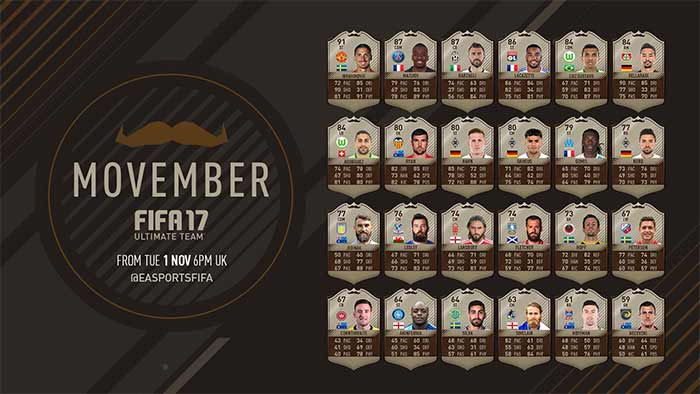 Guia das Cartas Movember para FIFA 17 Ultimate Team