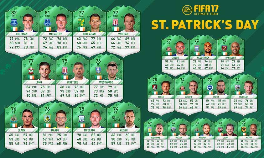 The Green Team of the FIFA 17 St Patrick's Day