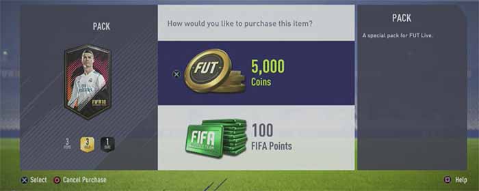 Preços dos FIFA Points e dos Pacotes em FIFA 18