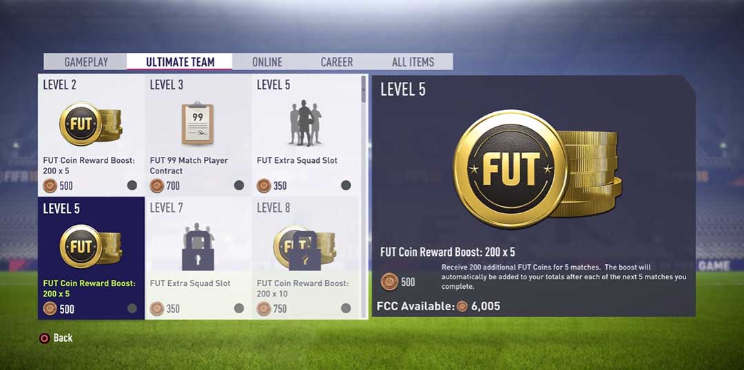 FIFA 18 Catalogue Items for FIFA 18 Ultimate Team