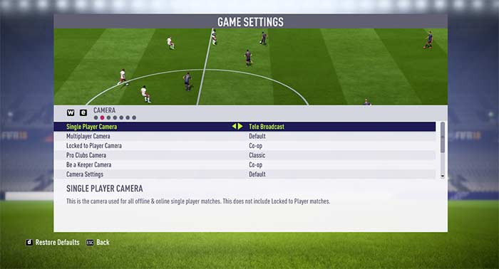 FIFA 18 Best Camera Settings Explained