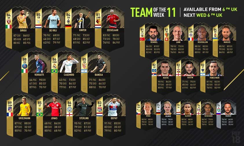 FIFA 18 TOTW 11