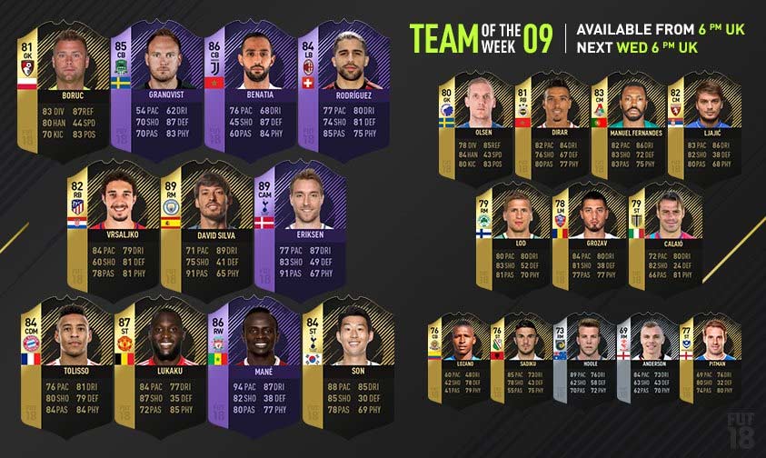 FIFA 18 TOTW 9