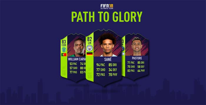 Cartas de Jogadores para FIFA 18 Ultimate Team - Cartas Path to Glory