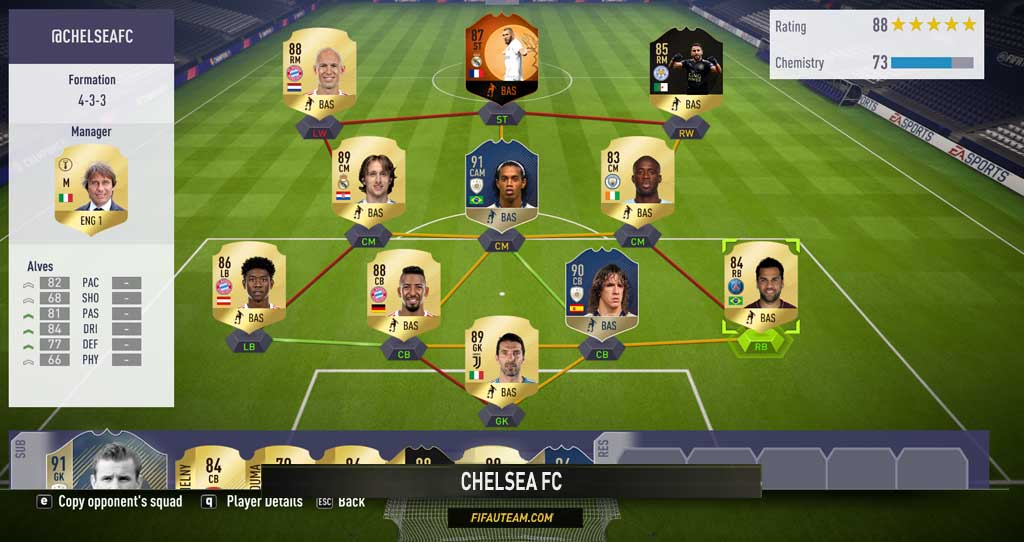 Featured Squads List of FIFA 18 Squad Battles