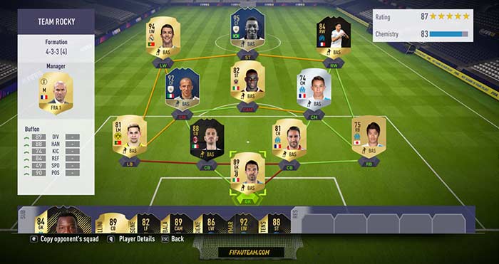 Featured Squads List of FIFA 18 Squad Battles