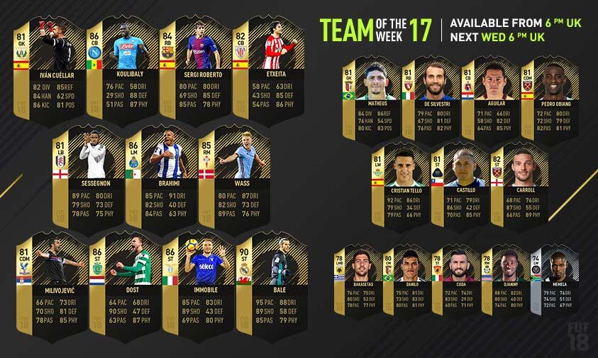 FIFA 18 TOTW 17