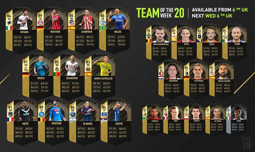 FIFA 18 TOTW 20