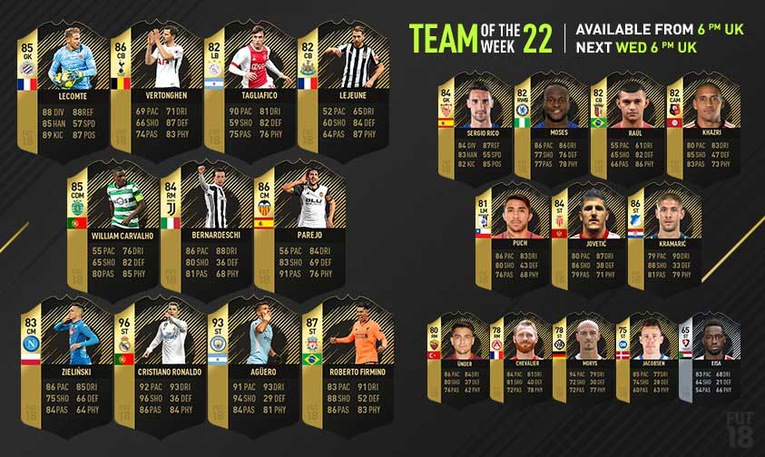 FIFA 18 TOTW 22