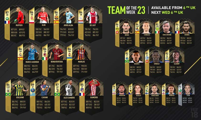 FIFA 18 TOTW 23