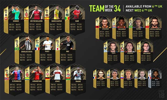 FIFA 18 TOTW 34
