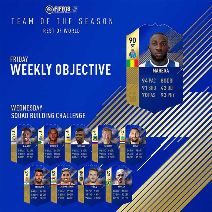 TOTS do Resto do Mundo para FIFA 18 Ultimate Team